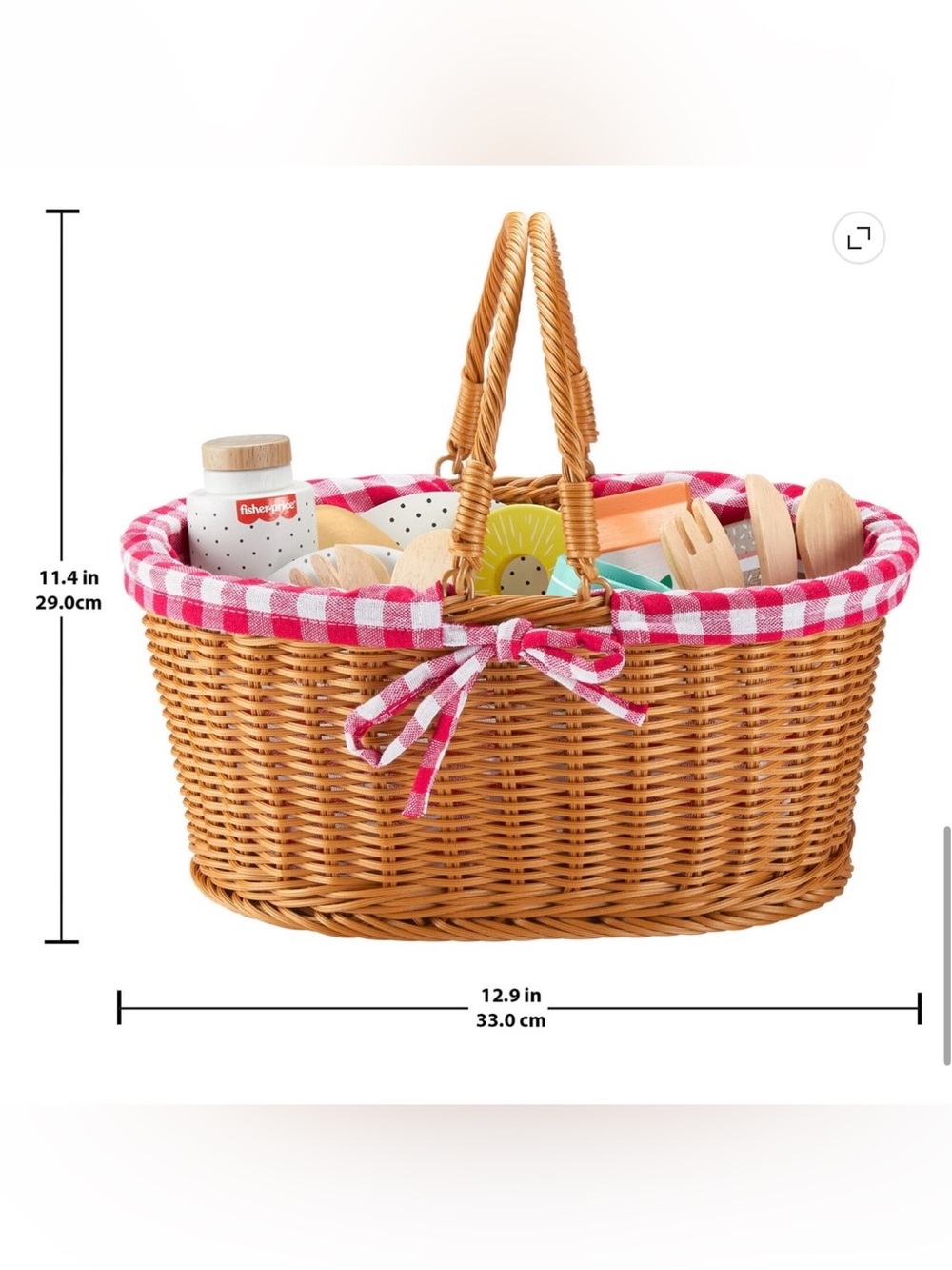 NWT Fisher-Price Play Picnic Basket Play Food Set - 31 Piece Play Food Set - Picture 6 of 7